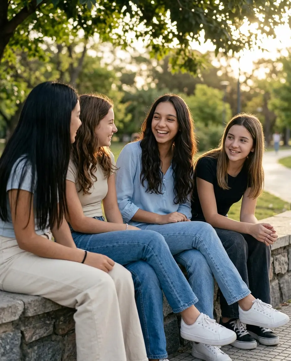 Sofía con sus amigas