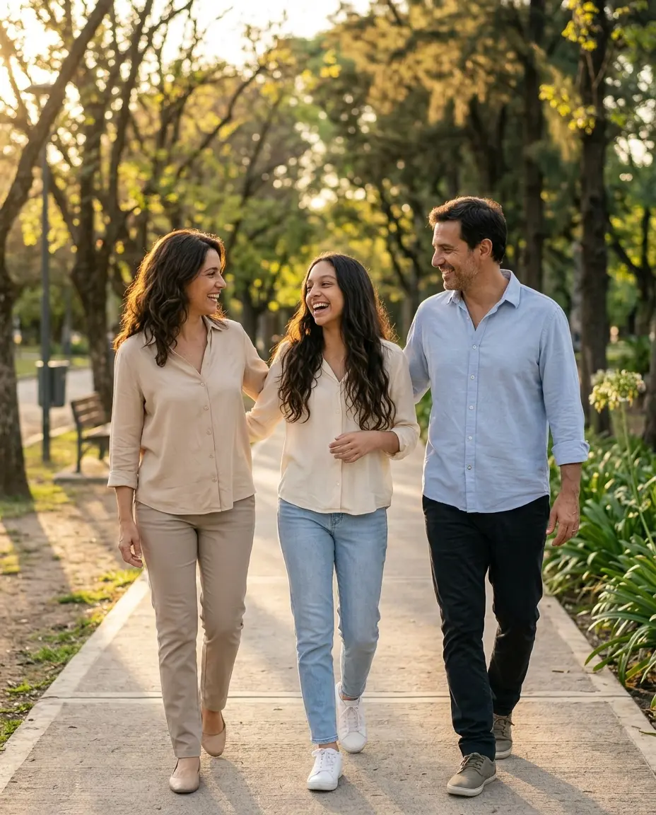Sofía con sus padres